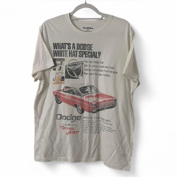Dodge Retro Graphic Men's Cream T-Shirt - Picture 1 of 4